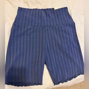 Aerie Women's Blue Striped Biker Shorts